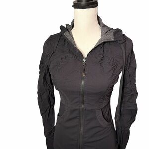 Lululemon Studio reversible Black Hooded Zip-Up Jacket